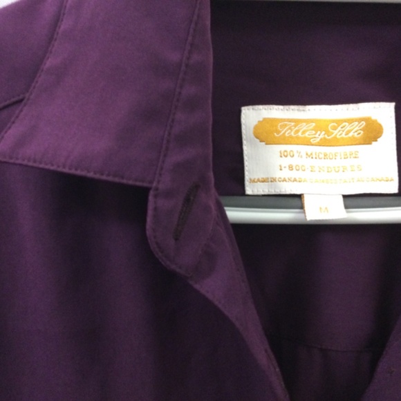 Tilley Size M Purple Long Sleeve Blouse - Picture 3 of 4